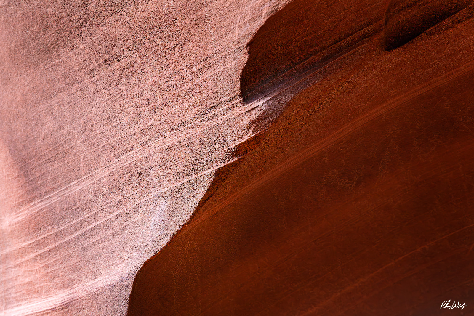 Water Smoothed Smooth sandstone textures shaped by water erosion in Antelope Canyon Arizona.